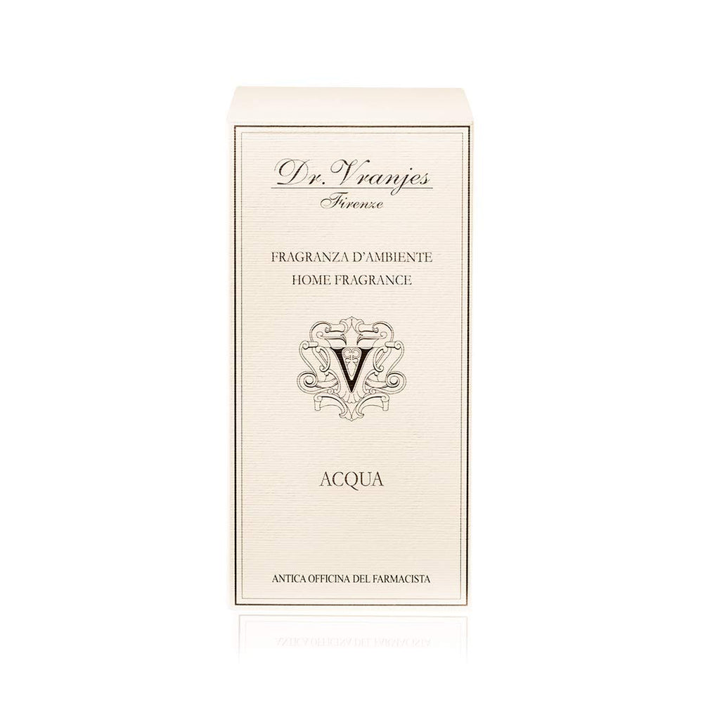 Dr. Vranjes Acqua Crystal packaging showcases Italian craftsmanship.