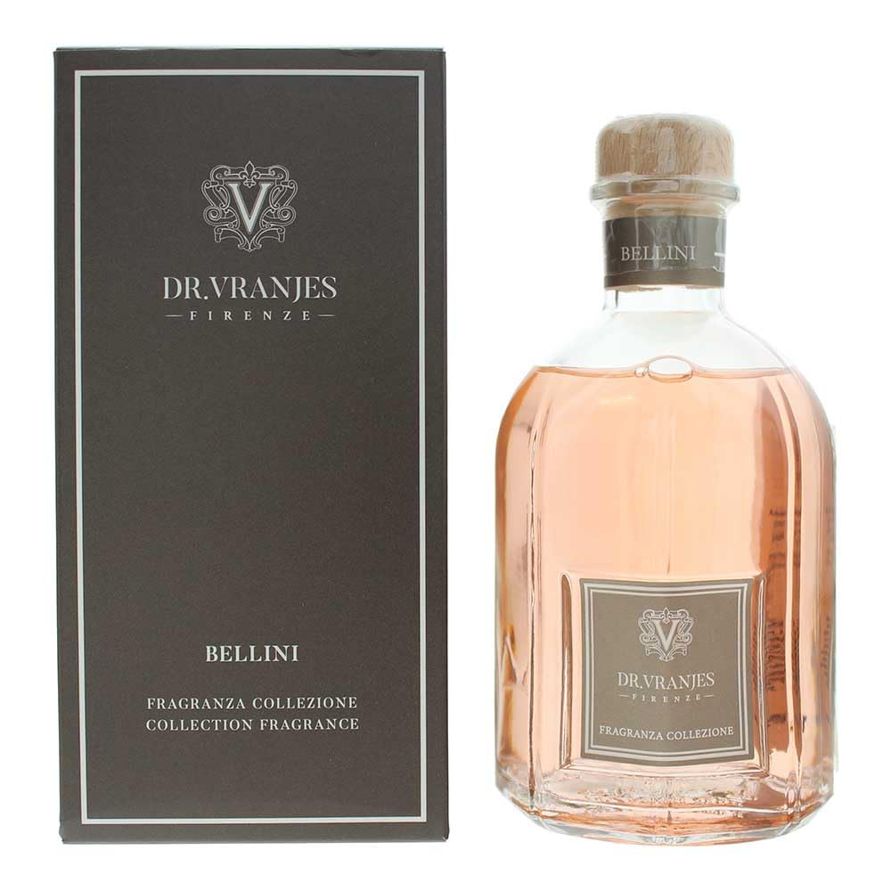 Dr. Vranjes Bellini diffuser bottle emits peachy aroma for elegant home ambiance