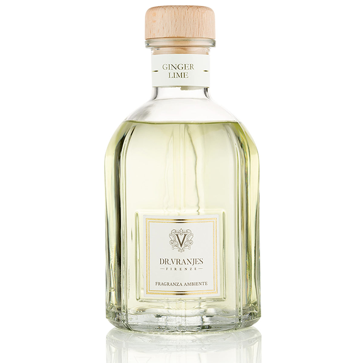 Dr. Vranjes Ginger and Lime crystal diffuser bottle for refined home fragrance.