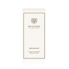 Dr. Vranjes Melograno label closeup emphasizes artisanal Italian quality.