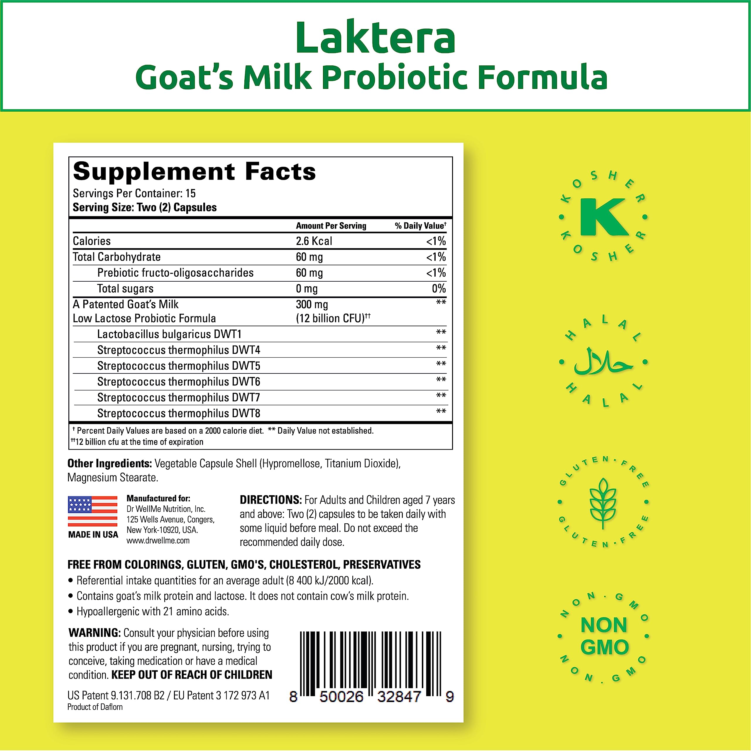 Goat milk probiotic formula bottle with label
