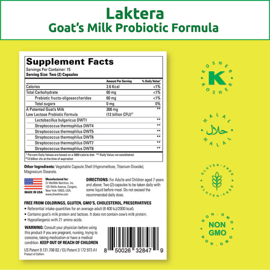 Goat milk probiotic formula bottle with label