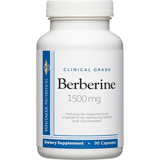 Bottle of Dr. Whitaker Clinical Grade Berberine, 1,500 mg daily serving, 30-day supply