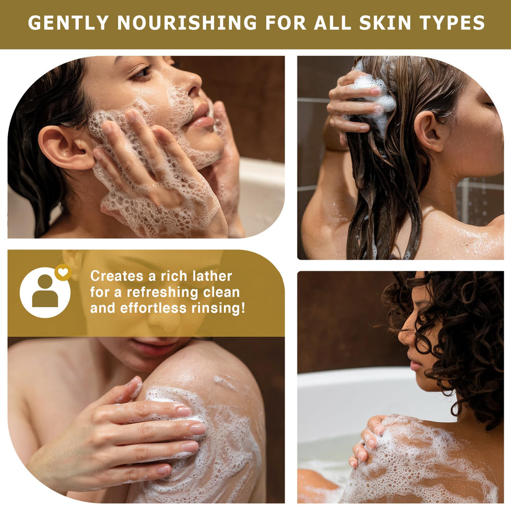 Dr. Woods Almond Castile Soap hands with foam ready for daily cleansing