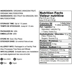 Non-GMO vegan dragon fruit powder ingredient label