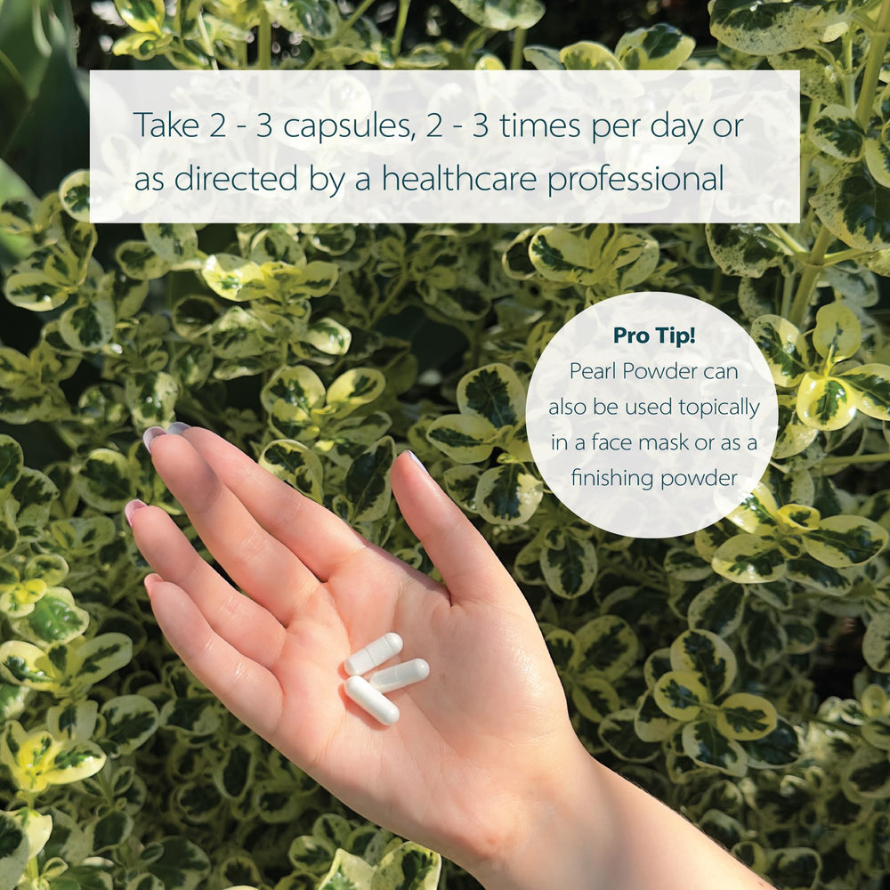 Ingredient information label on Dragon Herbs Pearl Powder product