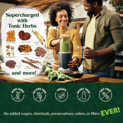 Dragon Herbs Tonic Alchemy ingredients chart emphasizing 95 items enriching the blend