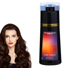 Dragon Honor Hair Dye Shampoo bottle on display showing gray coverage options
