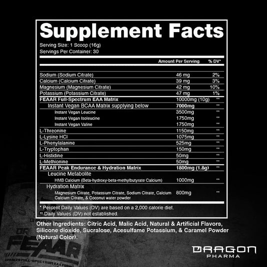 Dr. FEAAR EAA Matrix product label