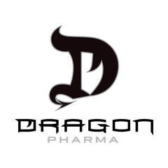 DRAGON PHARMA tub next to a hand to show scale and accurate 30-serving size