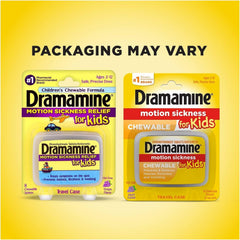 Dramamine Kids travel case shown for easy packing on trips.