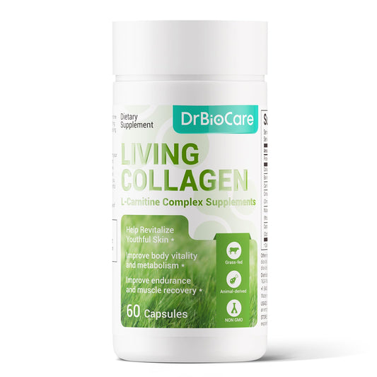 DrBioCare Living Collagen L-Carnitine Complex bottle with 60 capsules