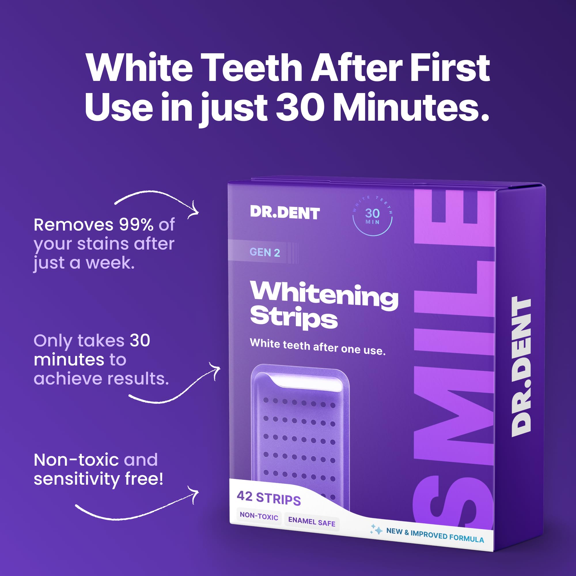DRDENT whitening strips with instruction booklet