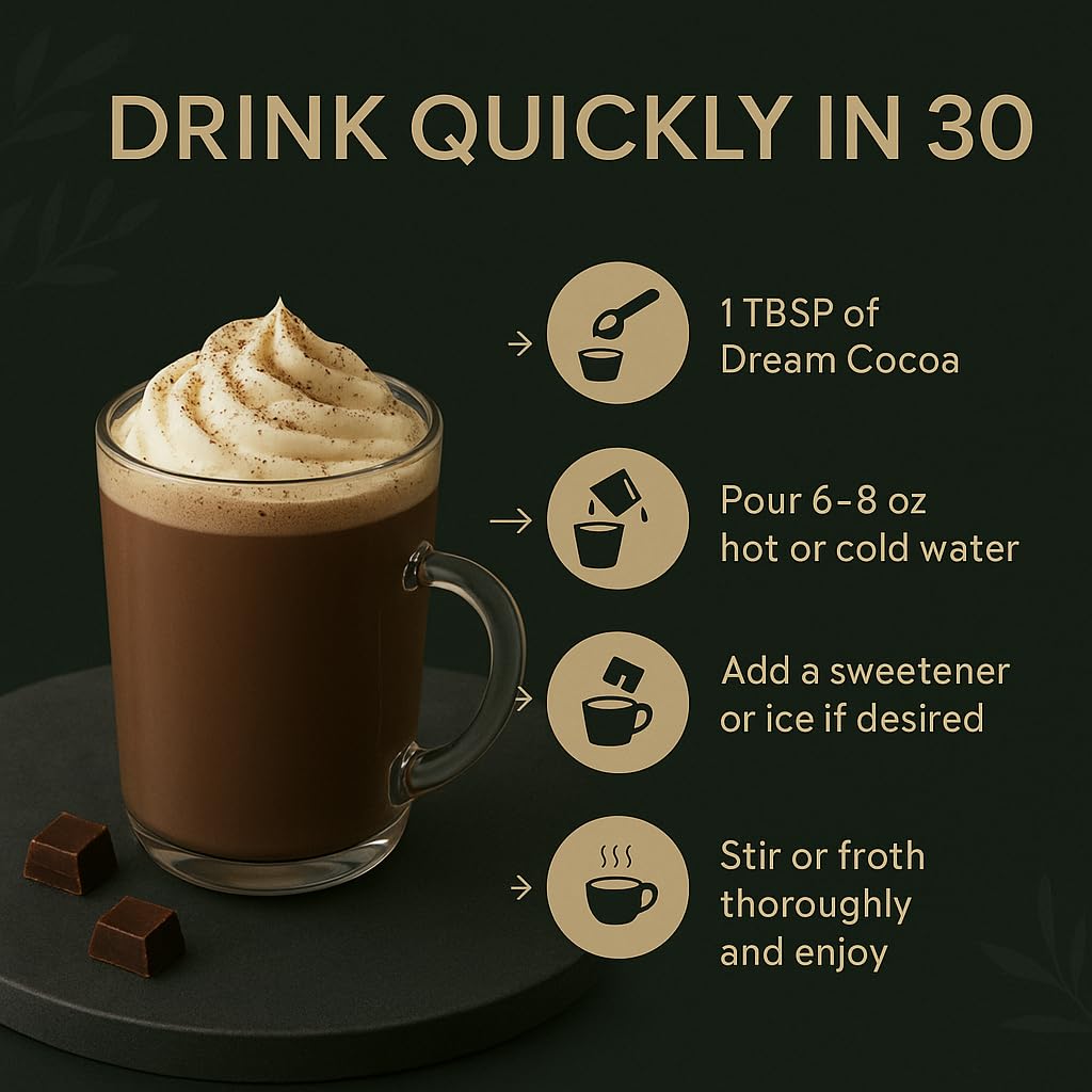 Dream Cocoa scene inviting a calm, unwinding nighttime routine.