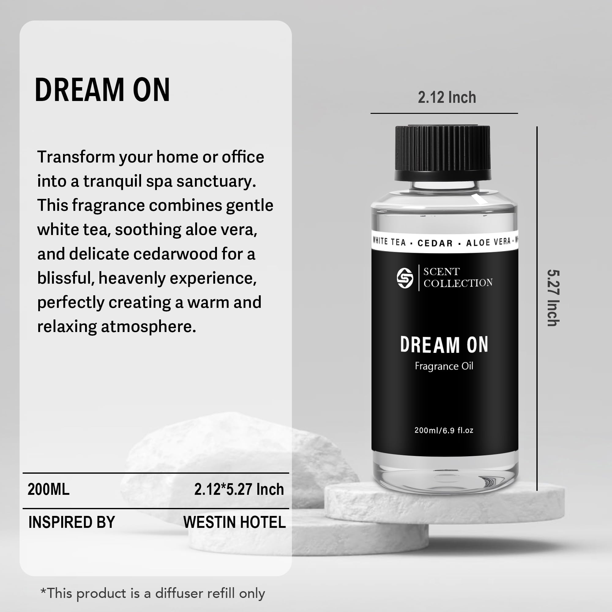 Room setup with diffuser using Dream On scent