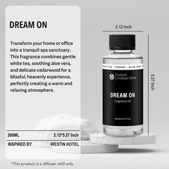 Room setup with diffuser using Dream On scent