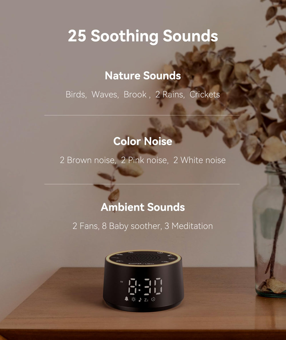 Dreamegg D1 Nova 25-sounds library enables personalized, calming sleep sessions.