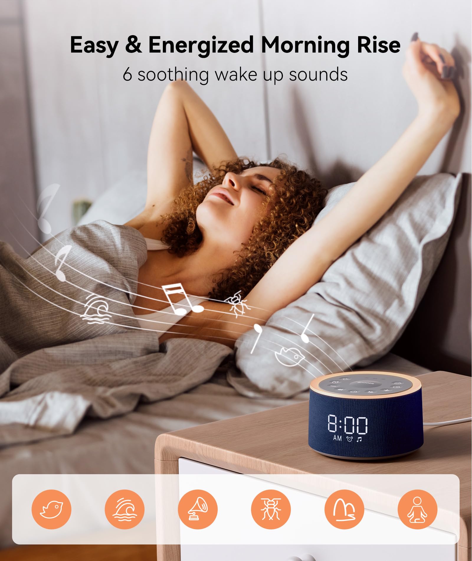 Dreamegg D1+ 0-100% dimmable brightness helps customize lighting for sleep and wake times.