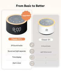 Dreamegg D1+ alarm clock display with gentle wake settings for mornings