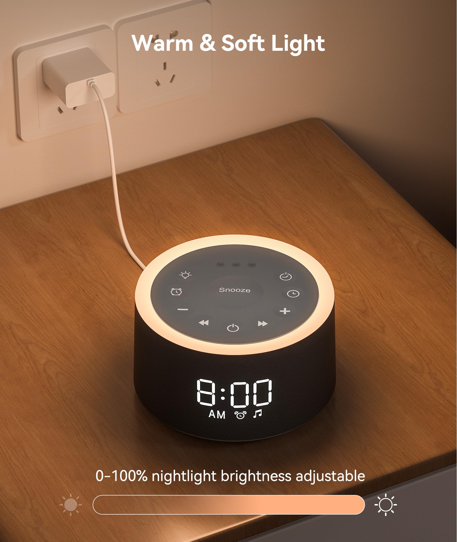 Dreamegg D1+ 0-100% dimmable brightness for comfortable nighttime visibility