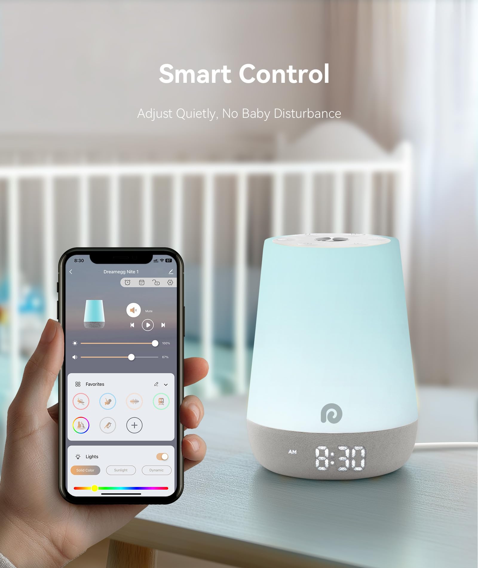 Dreamegg Nite 1 soothing sounds collection covers nature, ambient, and white noise.