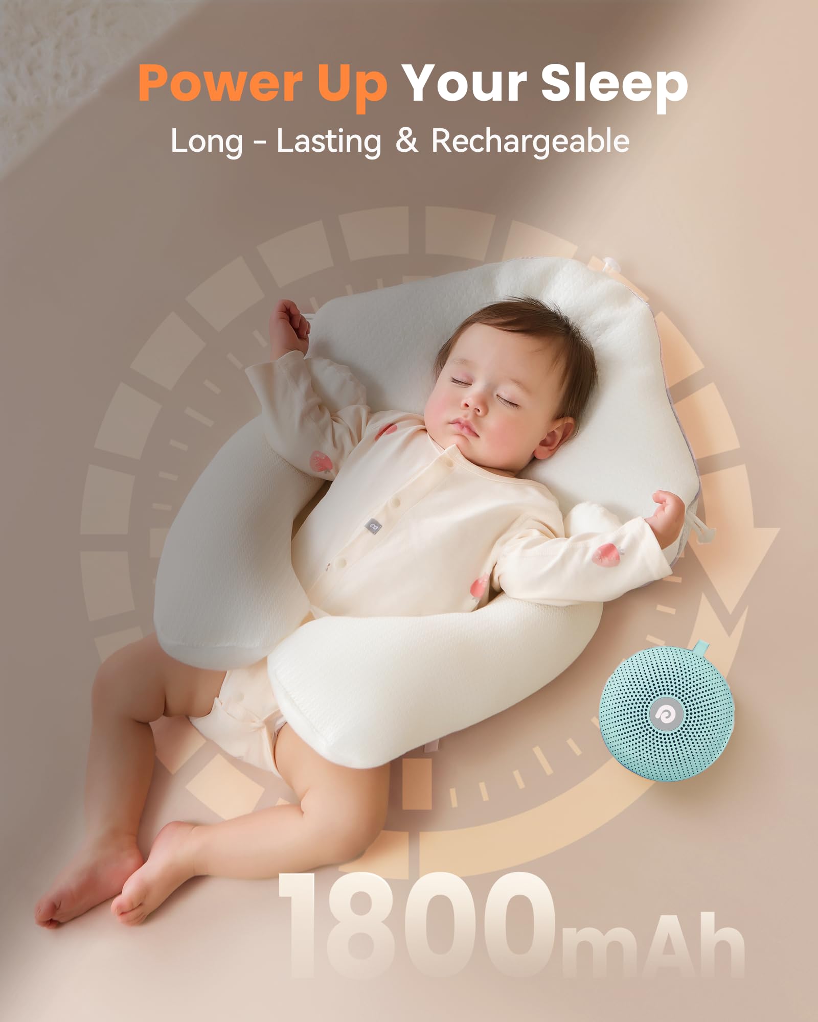 Dreamegg sound therapy machine 21-sound menu for customizable calm.