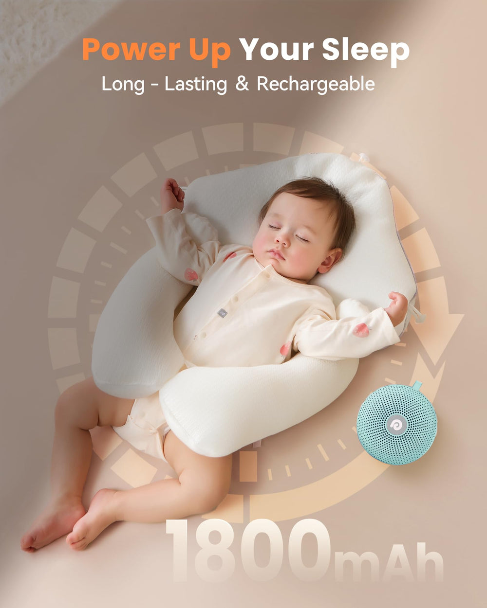 Dreamegg sound therapy machine 21-sound menu for customizable calm.