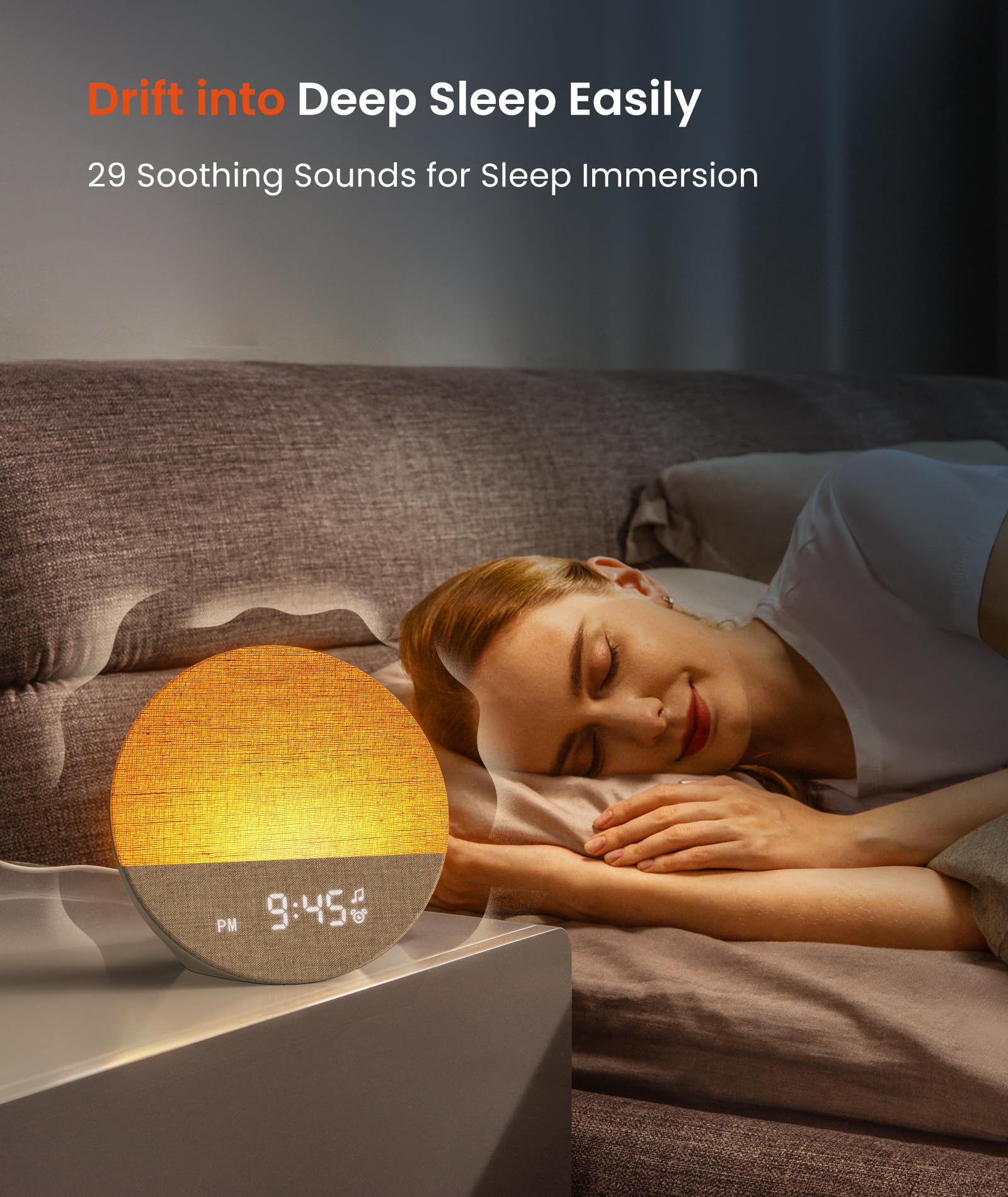 Dreamegg Sunrise 1 cotton-linen fabric cover feels soft at night.