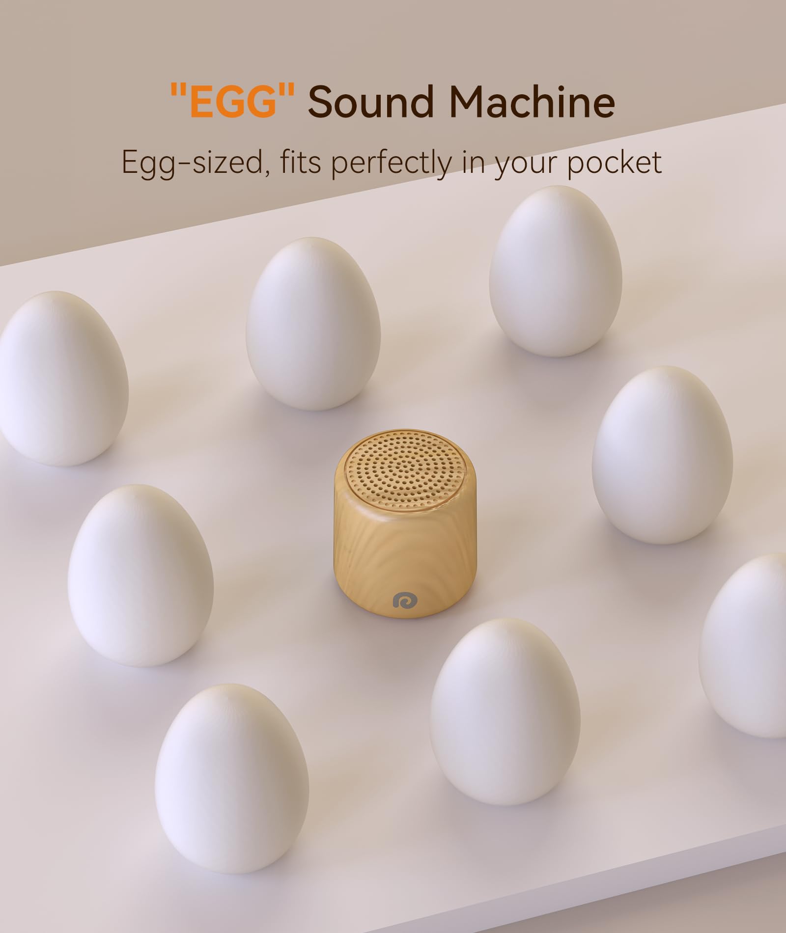 Dreamegg travel sound machine compact design for easy packing.