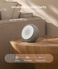 Dreamegg close-up of the 10W driver delivering rich room-filling sound.