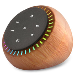 DreamSky sound machine front view in wood grain for calm sleep ambience.