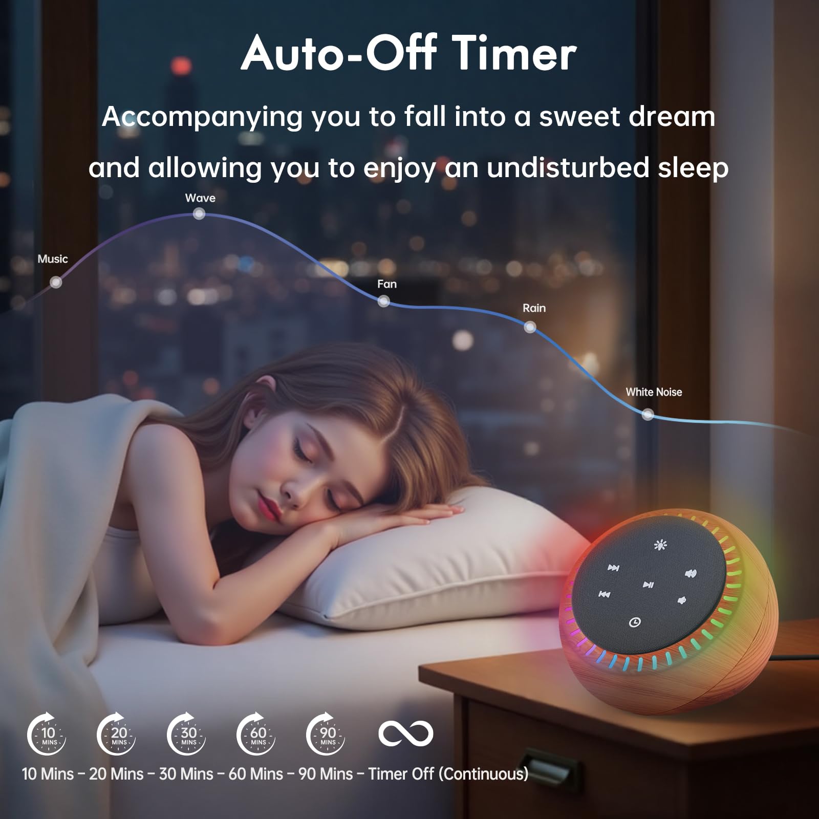 DreamSky RGB light activates mood for relaxation and focus at home.