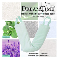 DreamTime Comfort Neck Wrap care instructions highlighting spot-clean cover