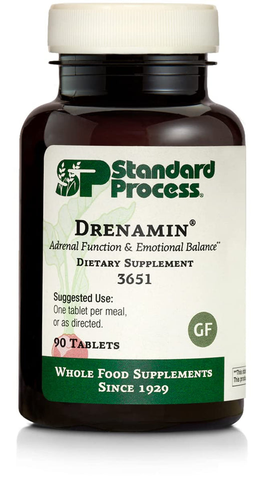 Drenamin adrenal support bottle and label
