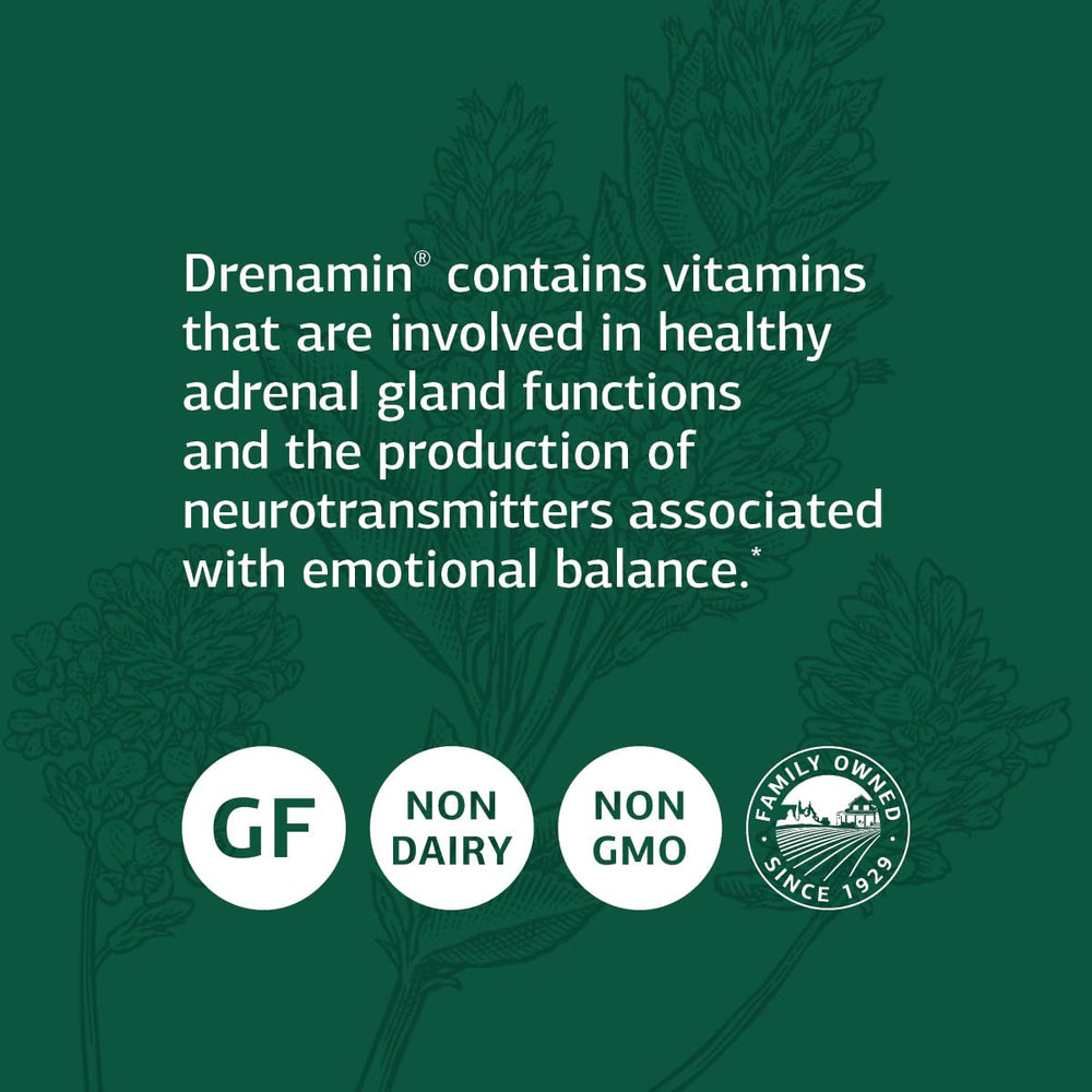 Drenamin bottle with serving size information