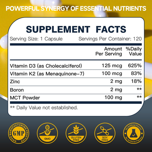 Back label with dosage and supplement facts