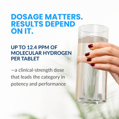 Dissolving tablet in a clear glass illustrating effervescence