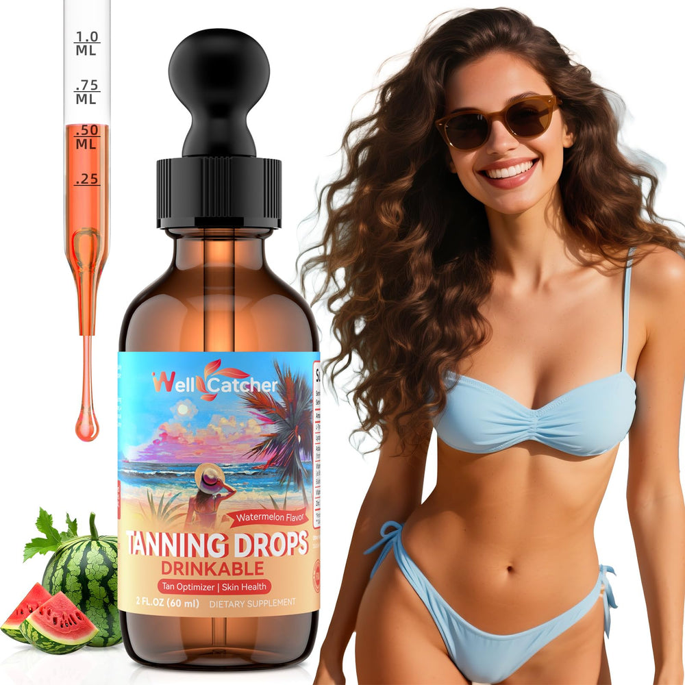 Bottle of Drinkable Tanning Drops for Women