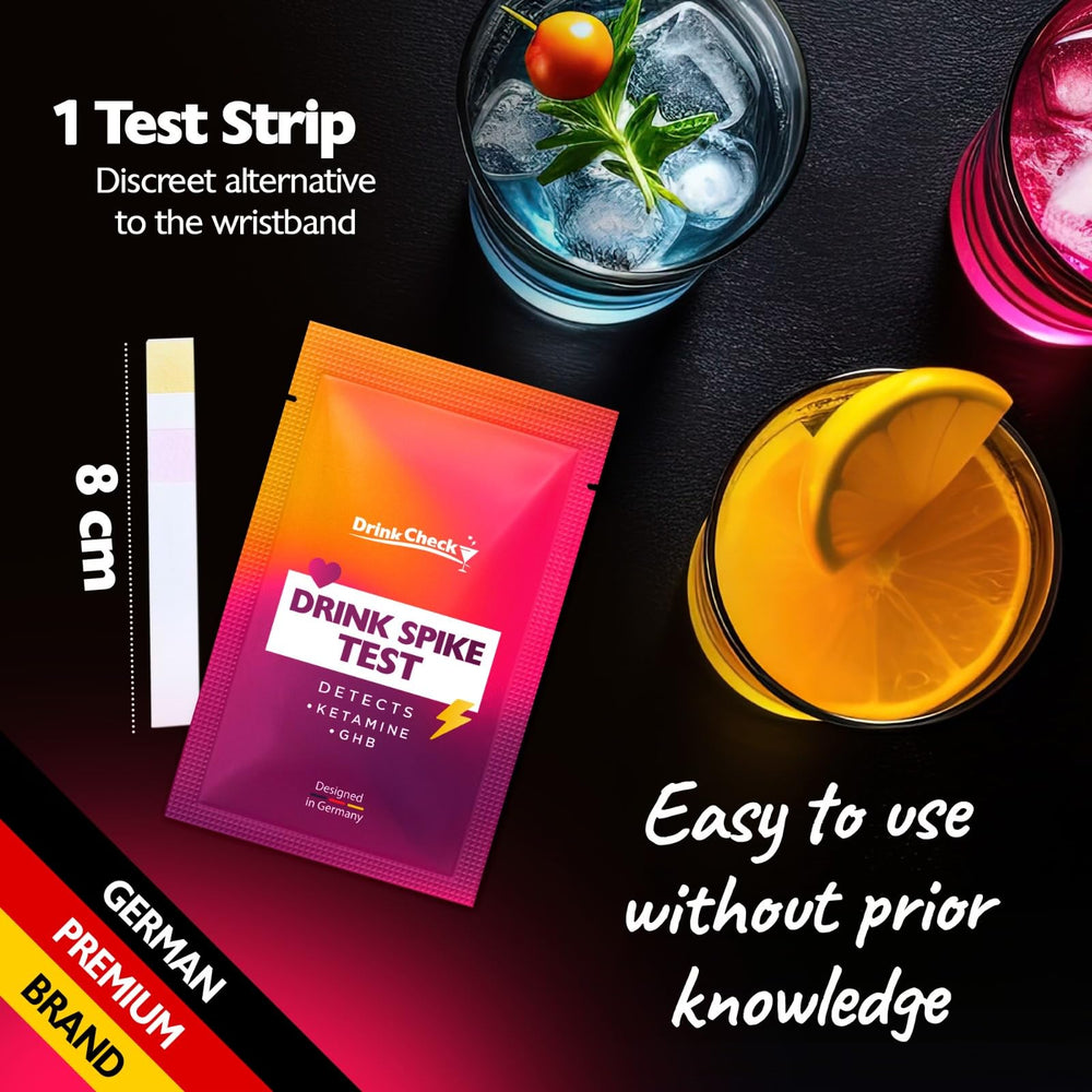 Individually sealed DrinkCheck strips for hygiene