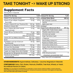 Ingredients and supplement facts on packaging