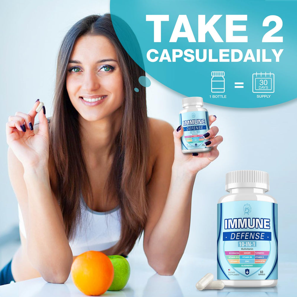 Drloton Immune Support display of product with capsules