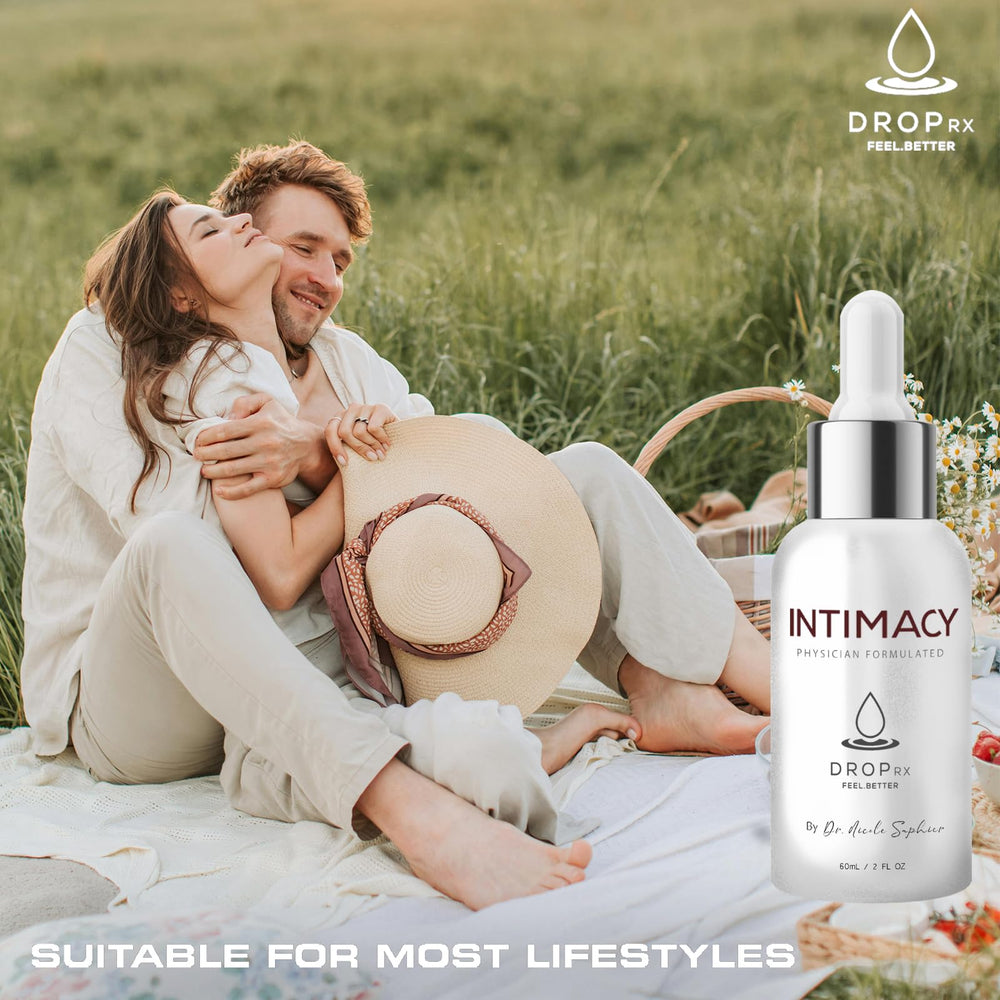 Vegan, Non-GMO, Kosher certified Drop Rx Intimacy packaging