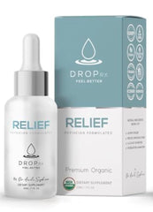 DropRx Relief 2oz bottle with Dr. Nicole Saphier branding