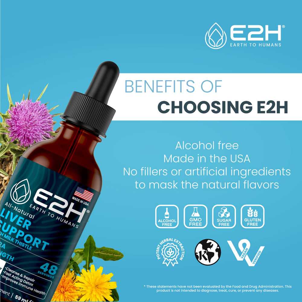 Herbal liver detox drops in a glass bottle with dropper