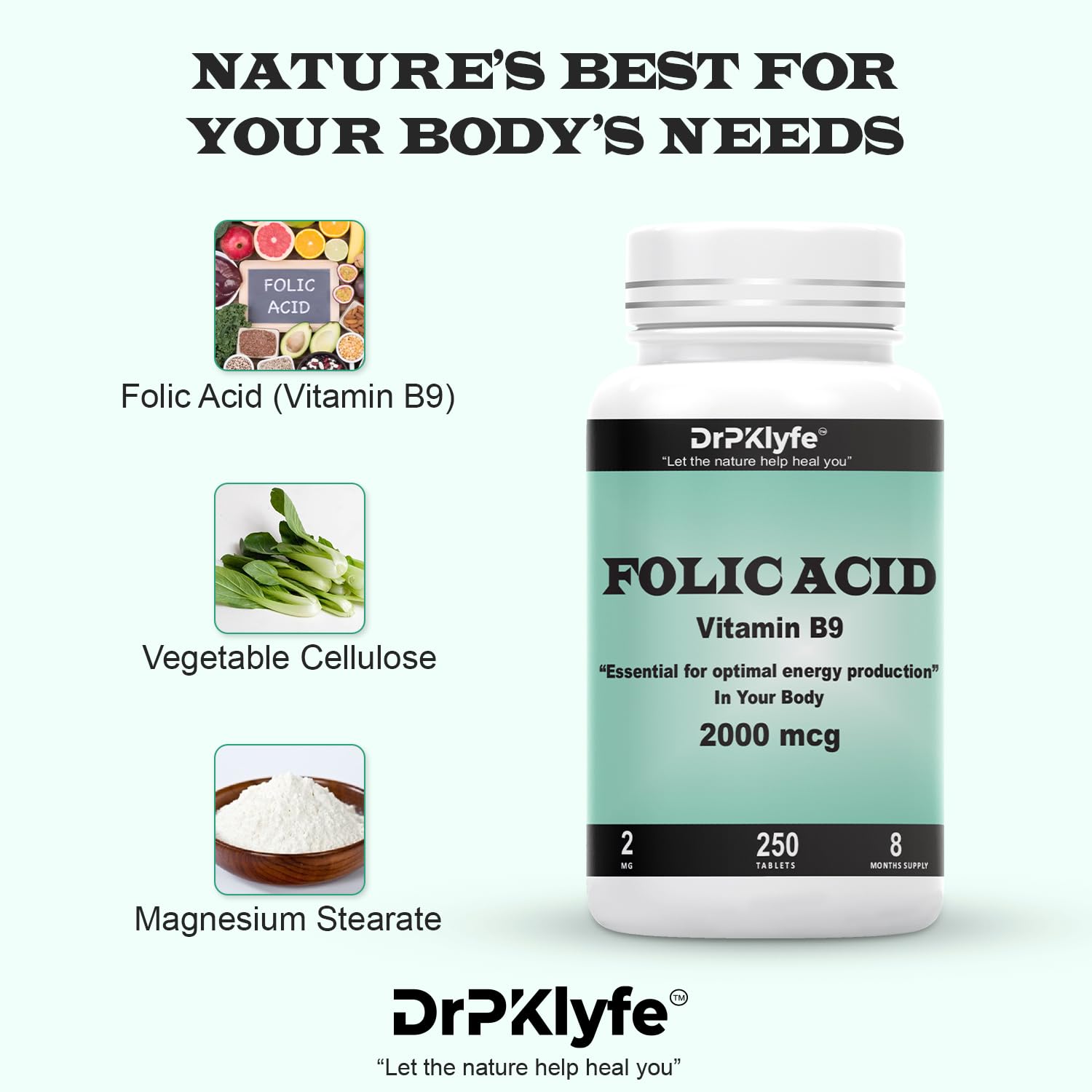 Pregnancy health and fetal development with folic acid