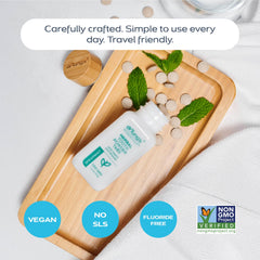 Fluoride-free, vegan, non-GMO toothpaste tablets