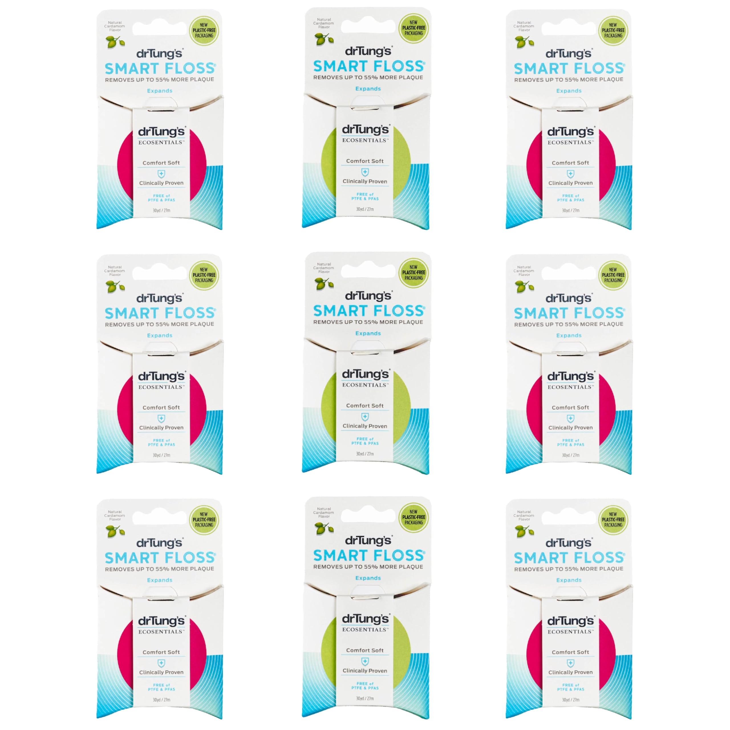 DrTung's Smart Floss Cardamom Flavor packaging - Pack of 9