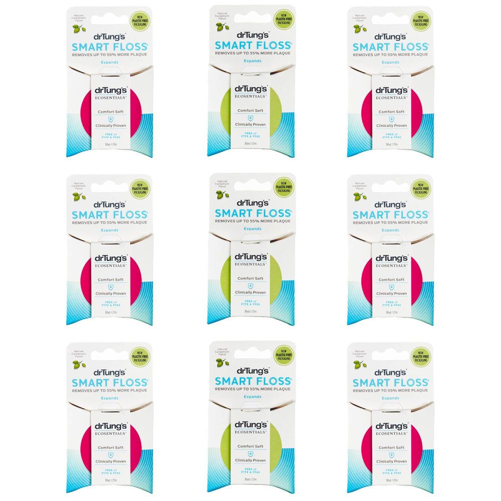DrTung's Smart Floss Cardamom Flavor packaging - Pack of 9