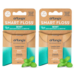 Front view of drTung's Smart Floss Mint 2-pack box
