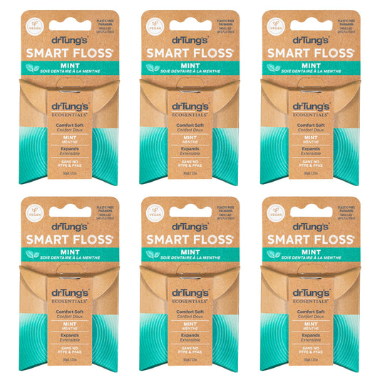 drTung's Smart Floss Mint packaging for pack of 6